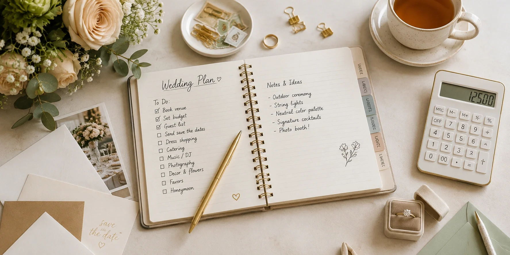 Wedding planning checklist and budget planner